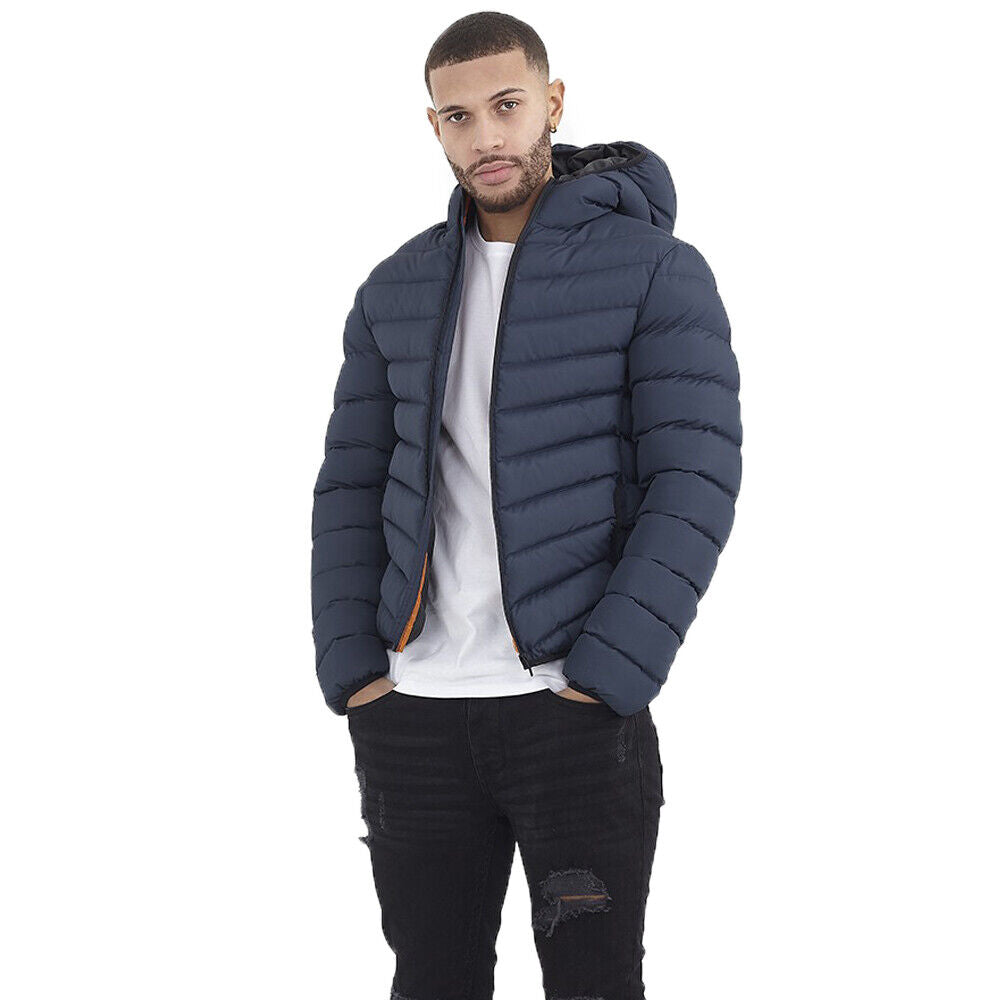 Mens Grant Padded Hooded Jacket with Elasticated Trims