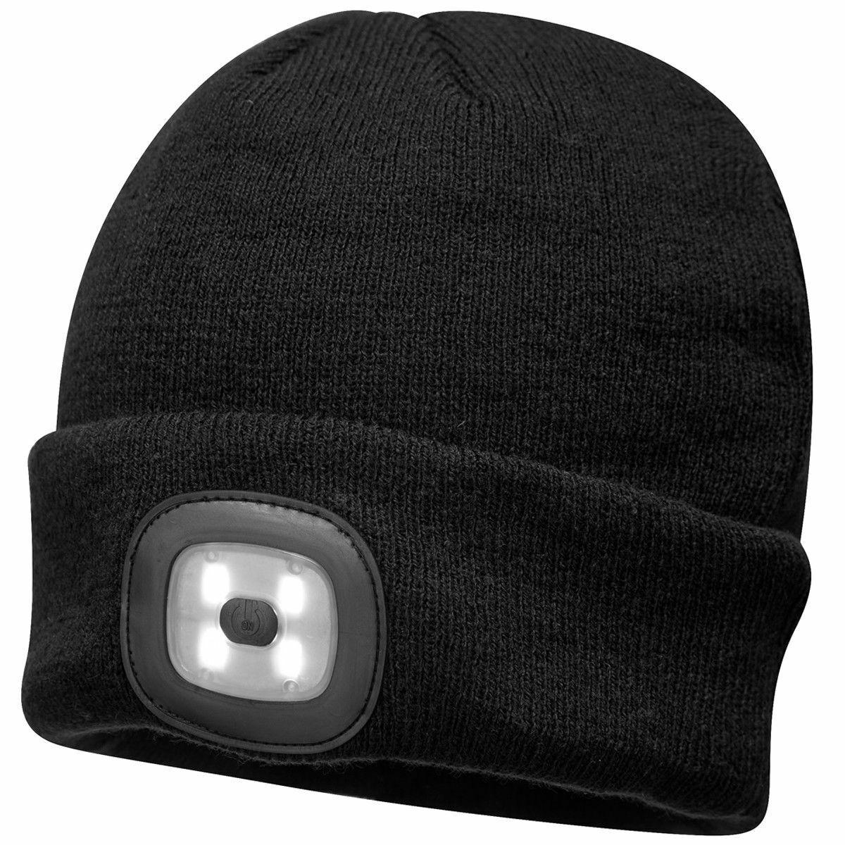 Unisex Cold Weather Winter Beanie Hat with  LED Head Lights