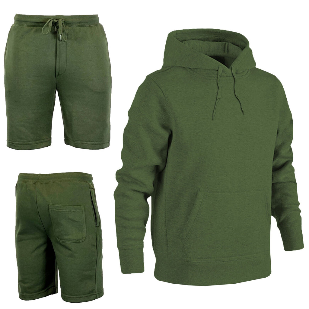 Mens French Terry Casual Sport Shorts & Hoody Co-ord Sets