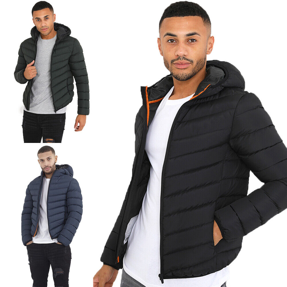 Mens Grant Padded Hooded Jacket with Elasticated Trims