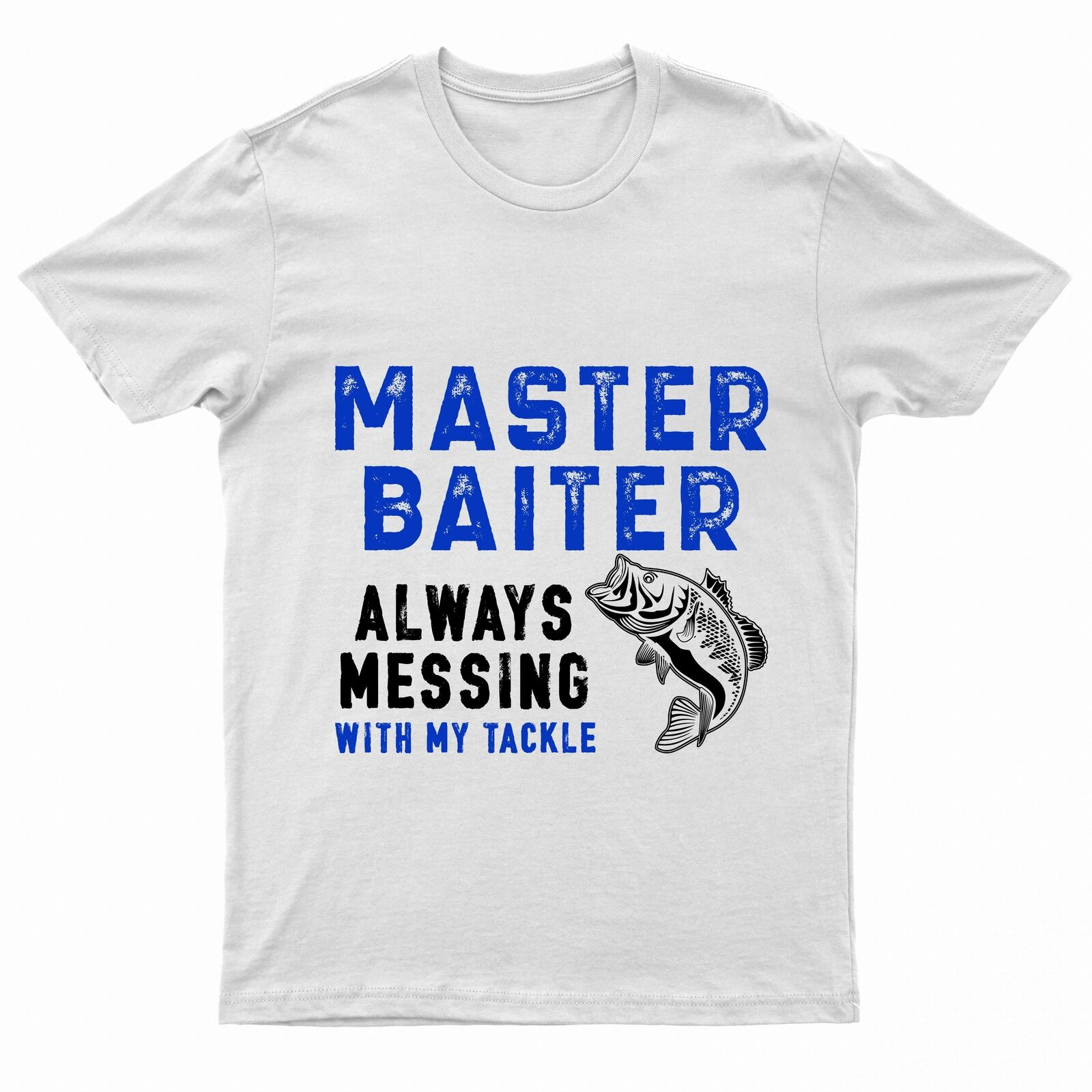 Mens "Master Baiter" Fishing Logo Printed T-Shirt