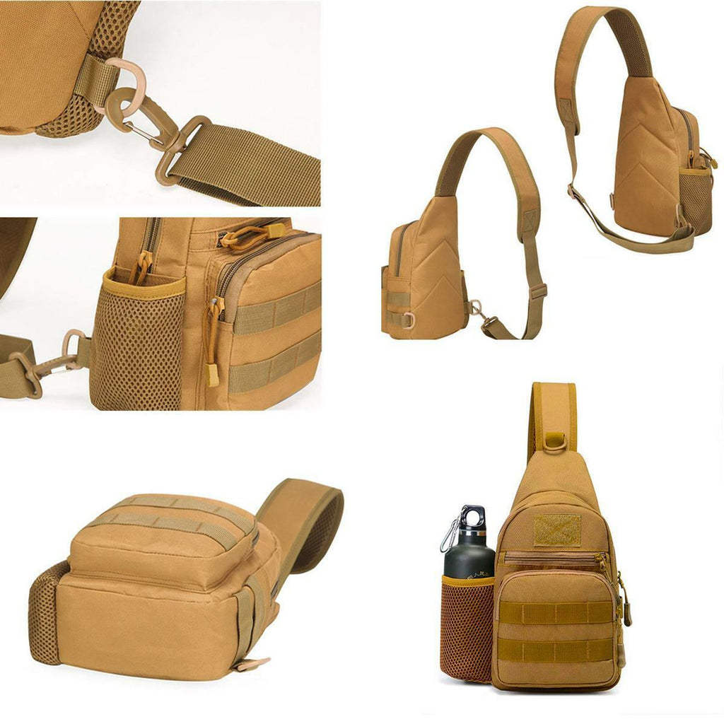 3P Tactical Military Chest Sling Bag Molle Crossbody Shoulder Pack Single Strap