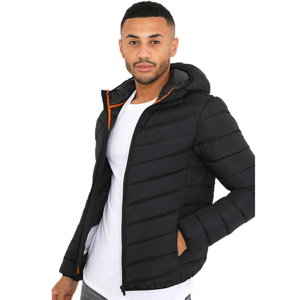 Mens Grant Padded Hooded Jacket with Elasticated Trims
