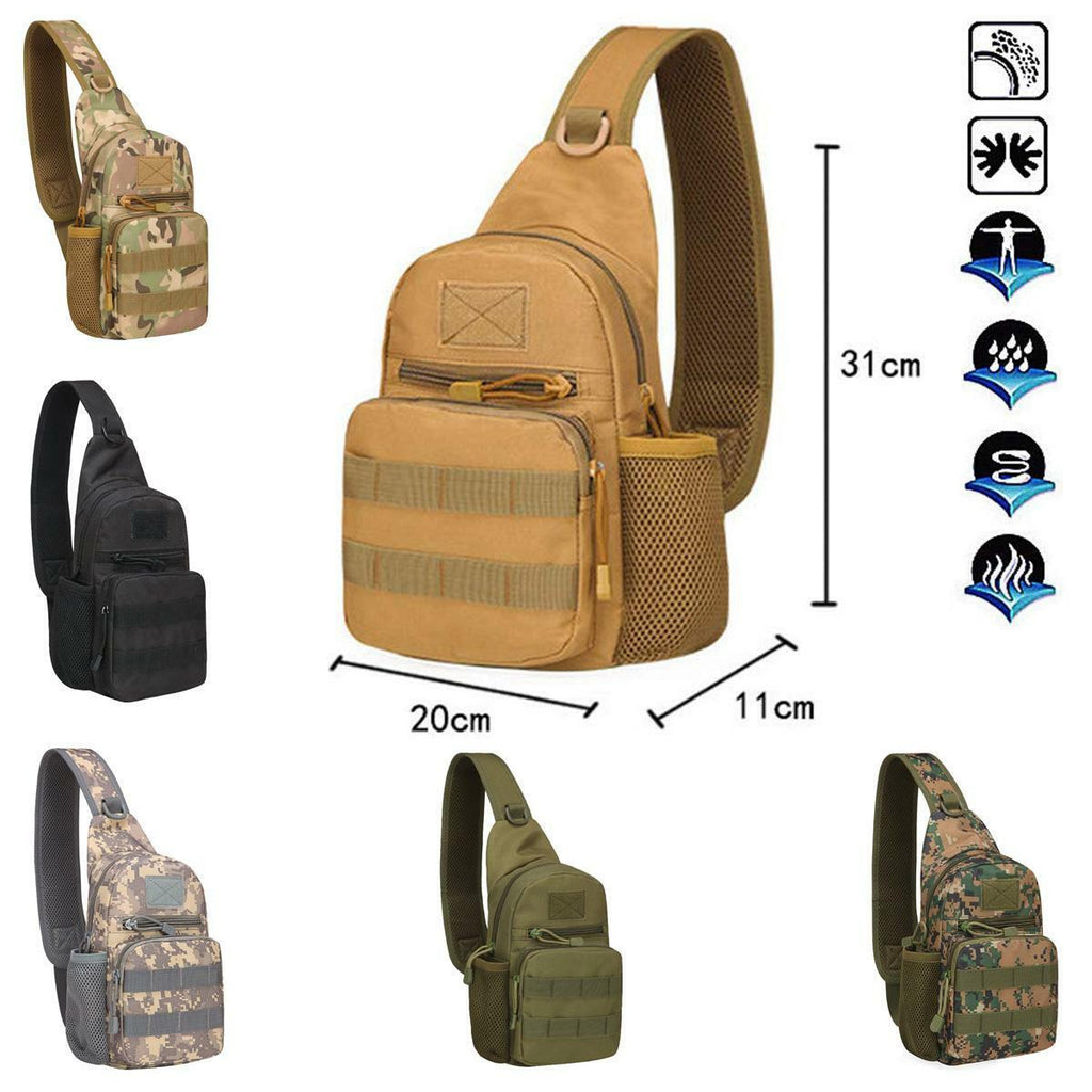 3P Tactical Military Chest Sling Bag Molle Crossbody Shoulder Pack Single Strap