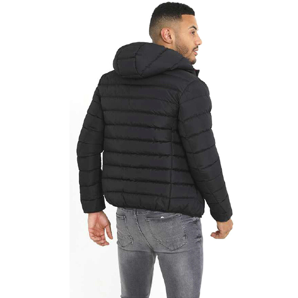 Mens Grant Padded Hooded Jacket with Elasticated Trims