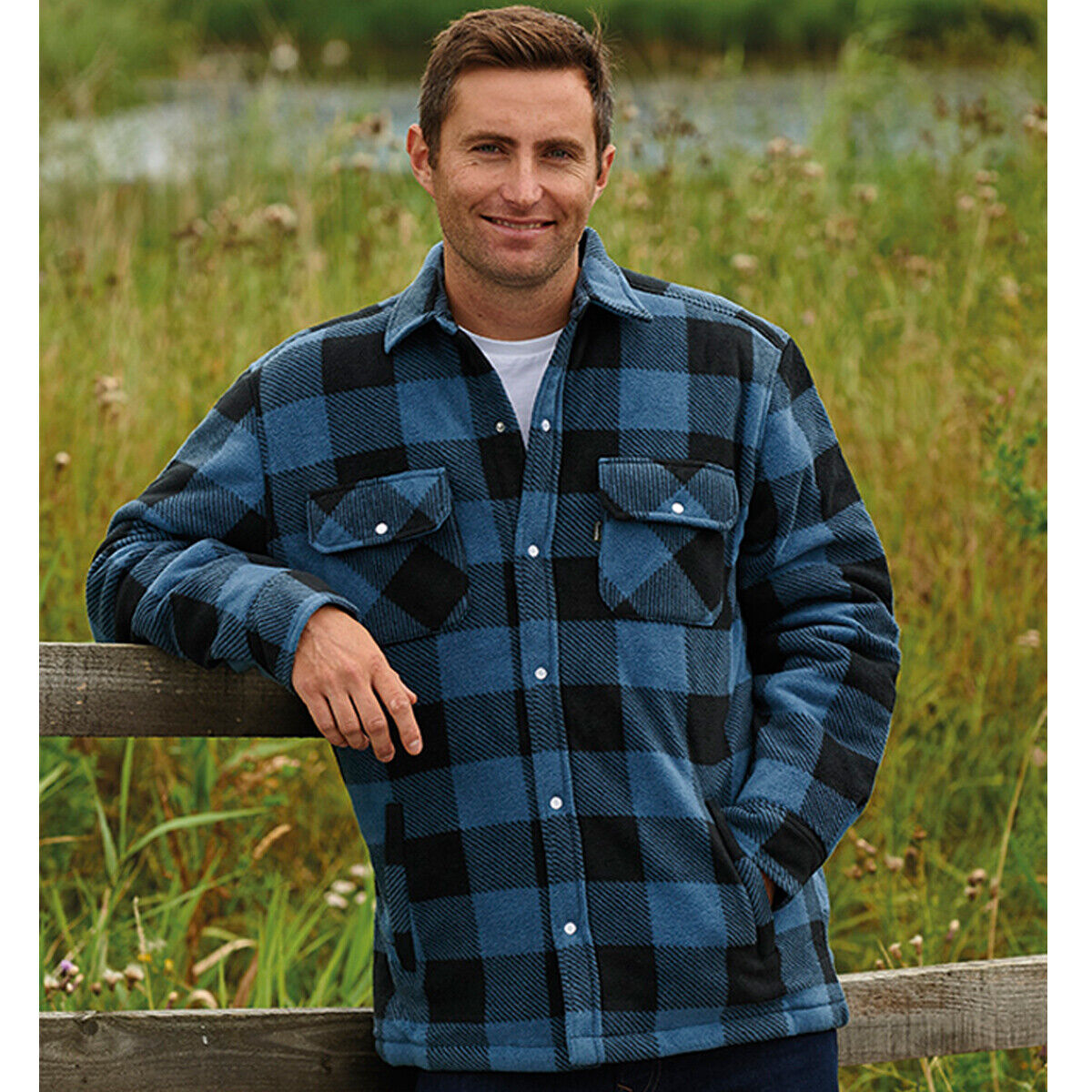 Mens Kinross Quilted Anti-pill Fleece Shirt
