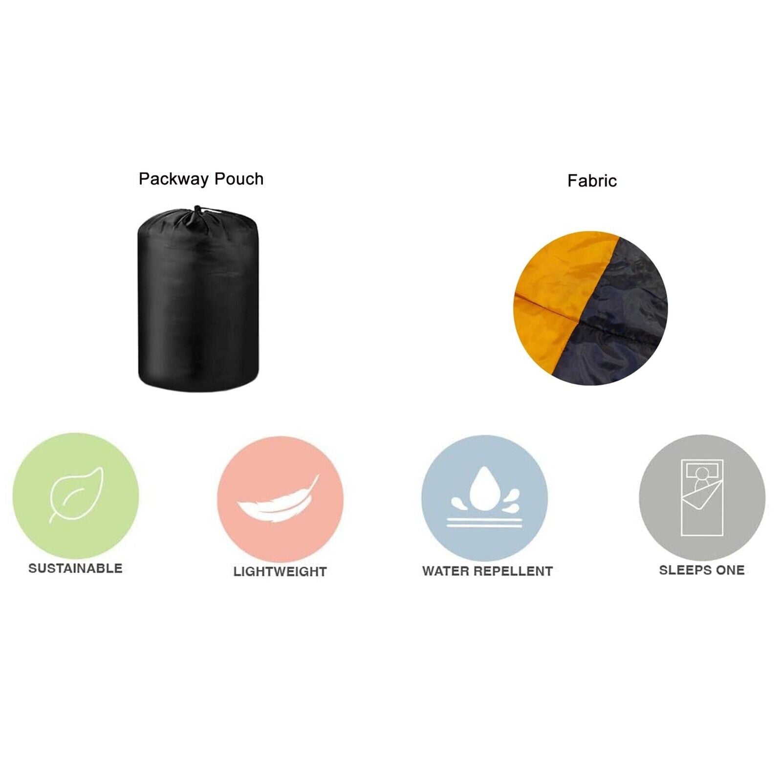 Envelope Sleeping Bag Warm & Portable for Camping Hiking Festivals 3 Seasons