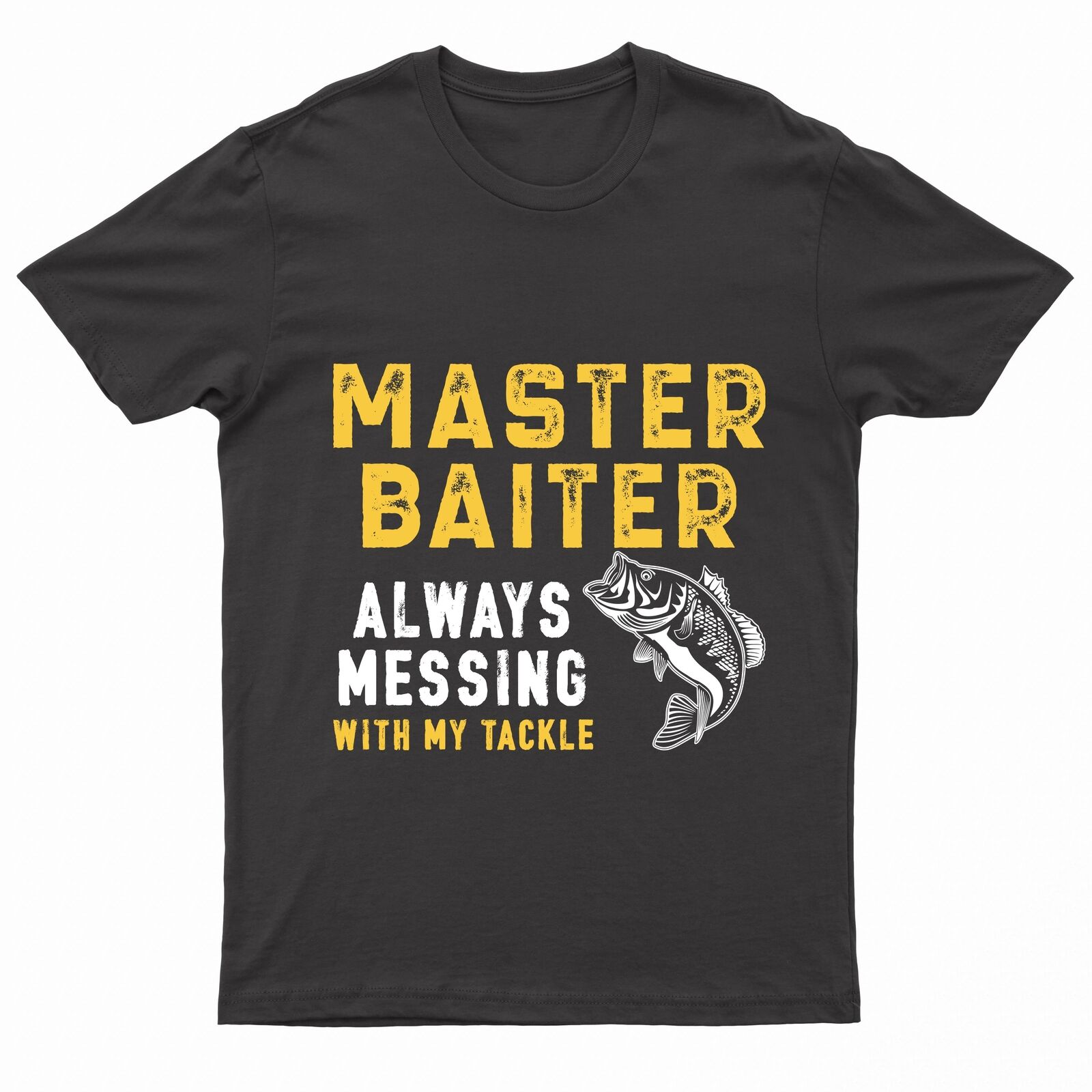Mens "Master Baiter" Fishing Logo Printed T-Shirt