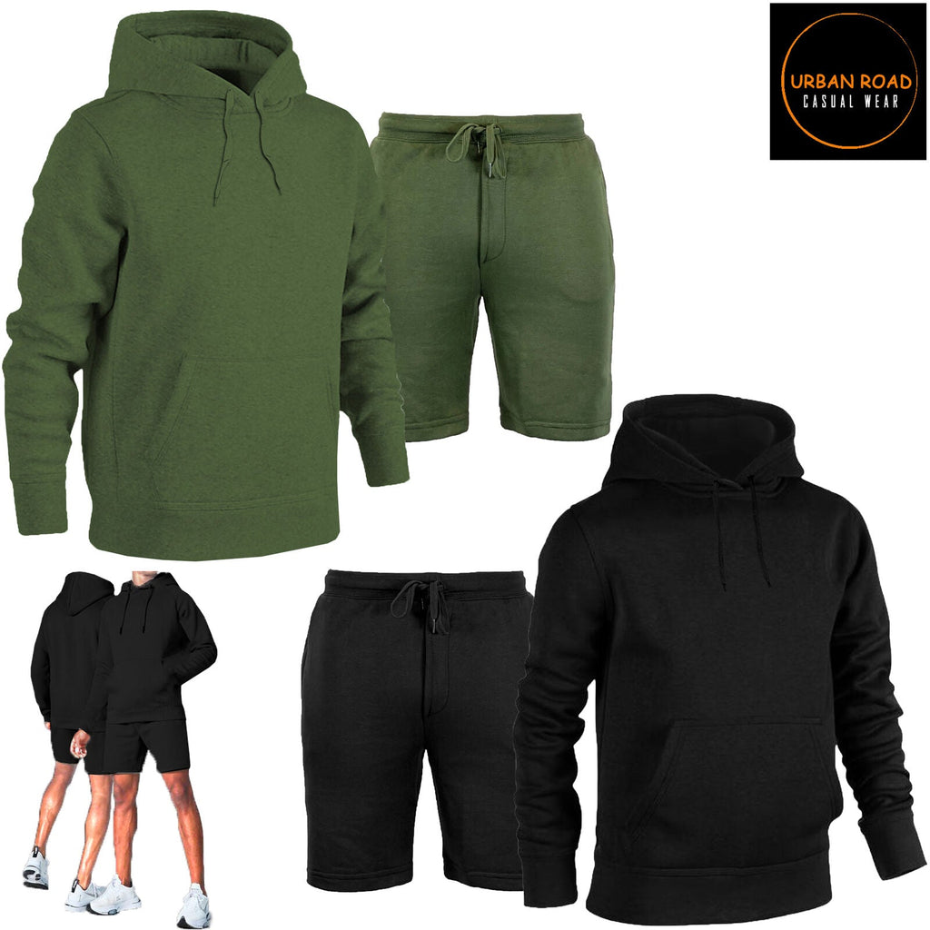 Mens French Terry Casual Sport Shorts & Hoody Co-ord Sets