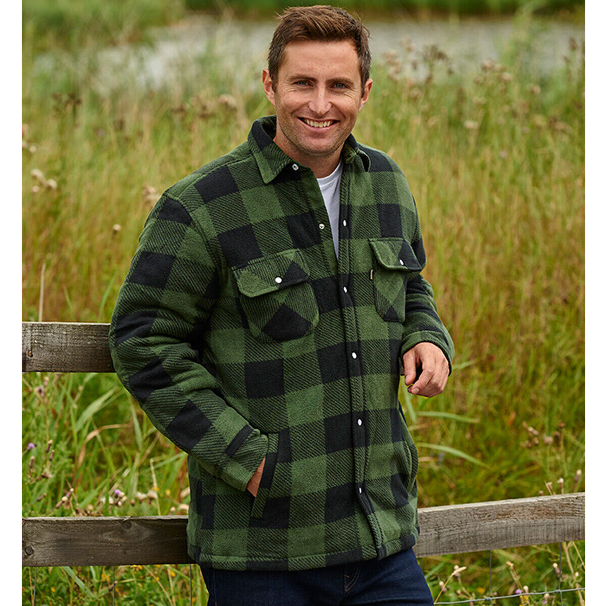 Mens Kinross Quilted Anti-pill Fleece Shirt