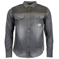 Mens Long Sleeved Contrast Denim Shirt