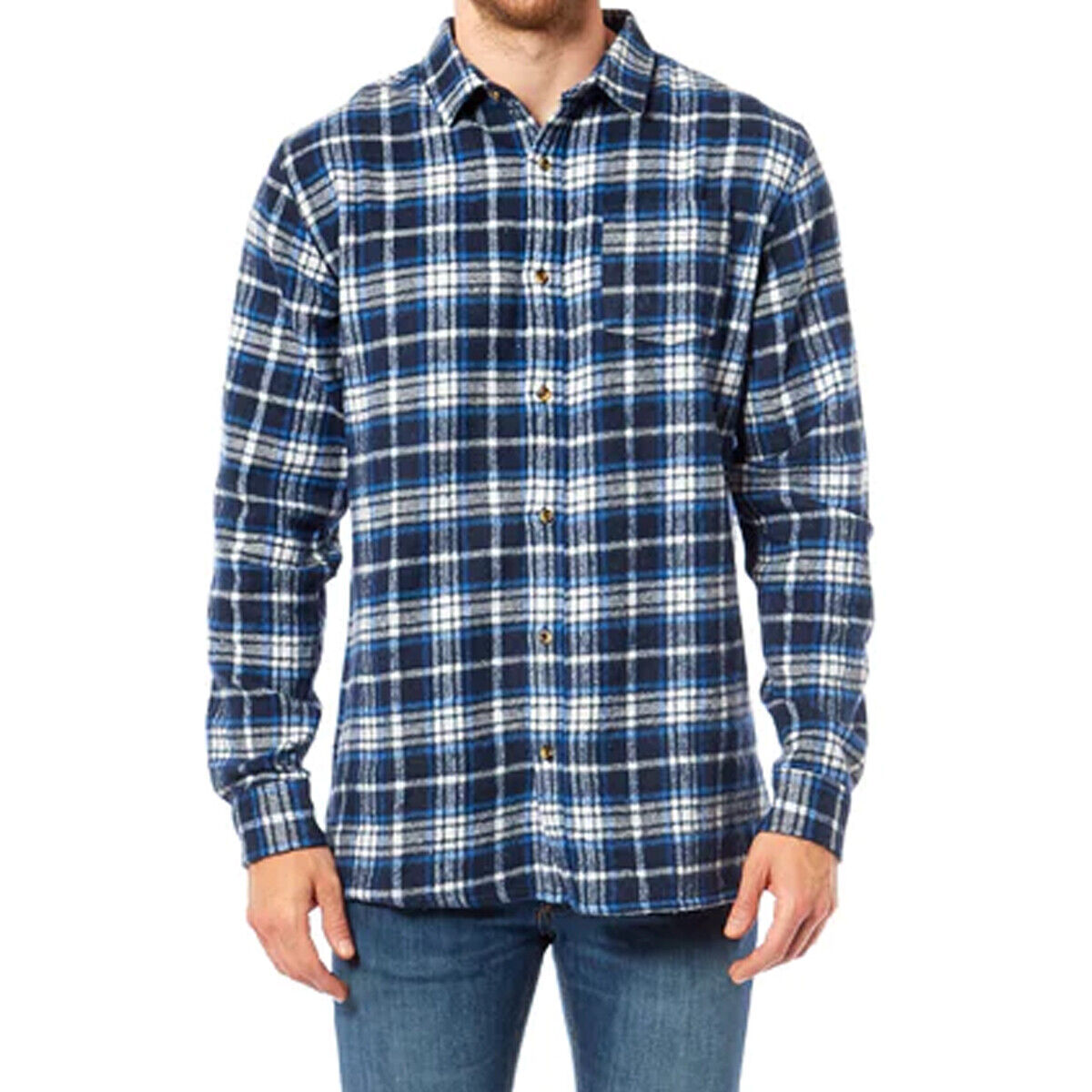 Mens Casual Long Sleeve Flannel Check Shirt