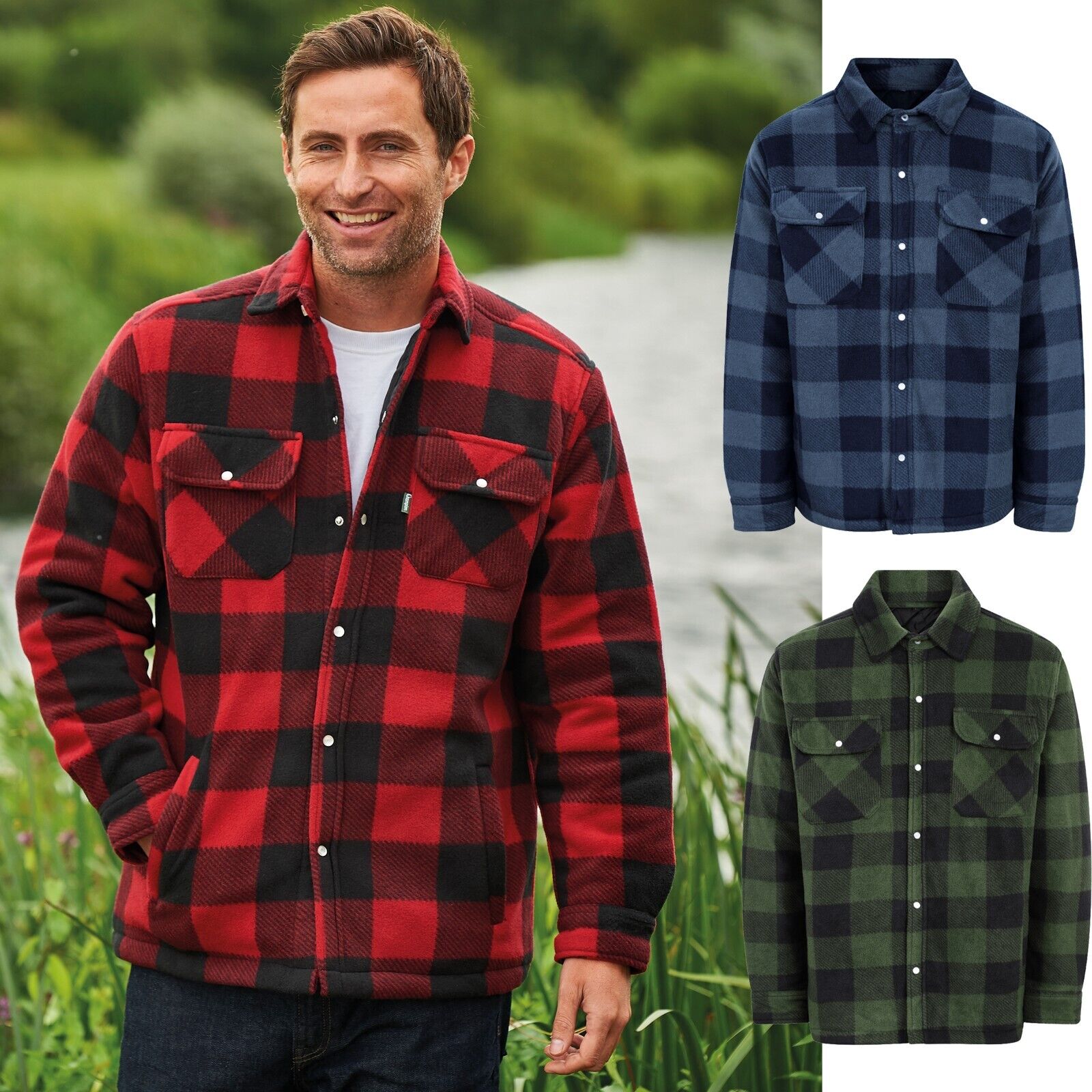 Mens Kinross Quilted Anti-pill Fleece Shirt