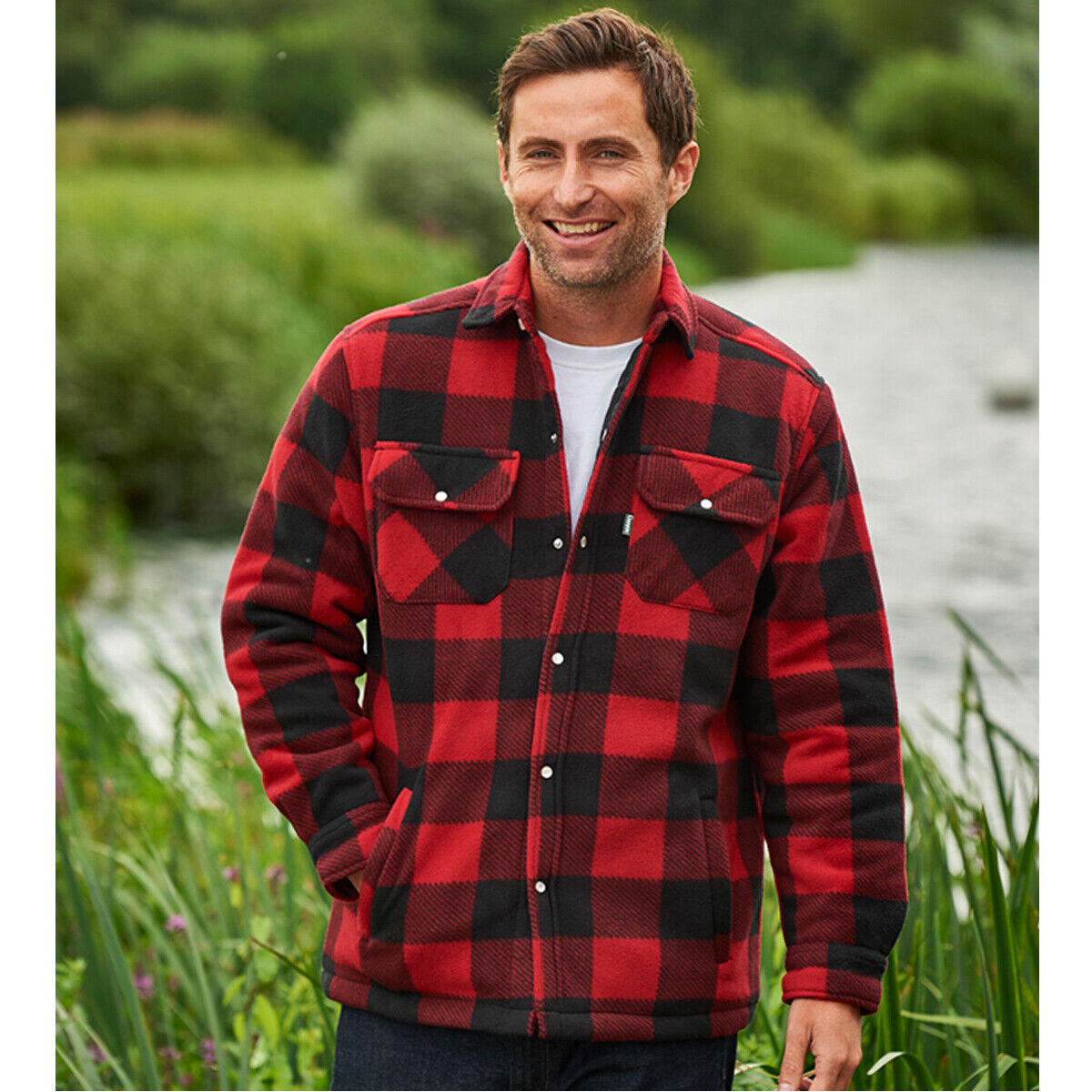 Mens Kinross Quilted Anti-pill Fleece Shirt