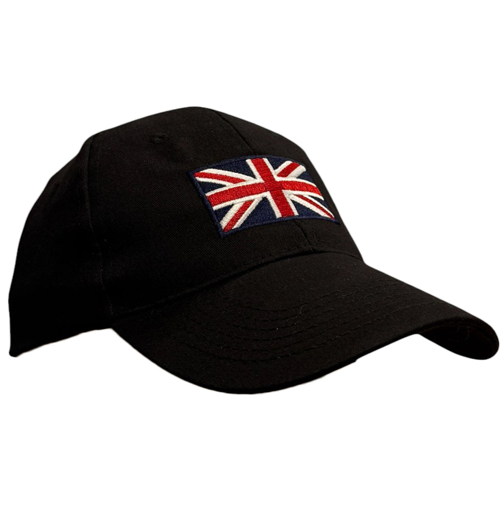 Adults Cotton Baseball Cap with Embroidered Union Jack Emblem