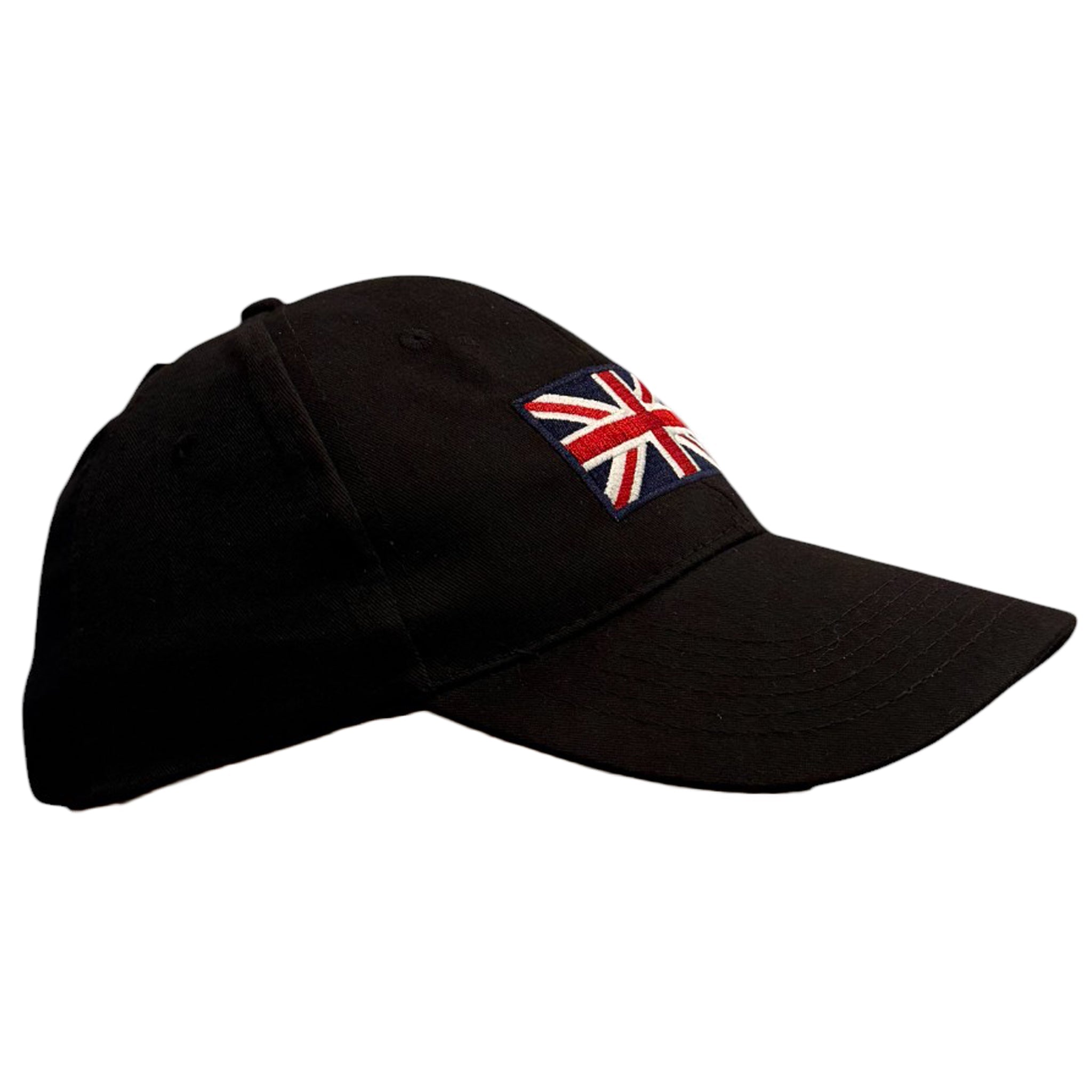 Adults Cotton Baseball Cap with Embroidered Union Jack Emblem