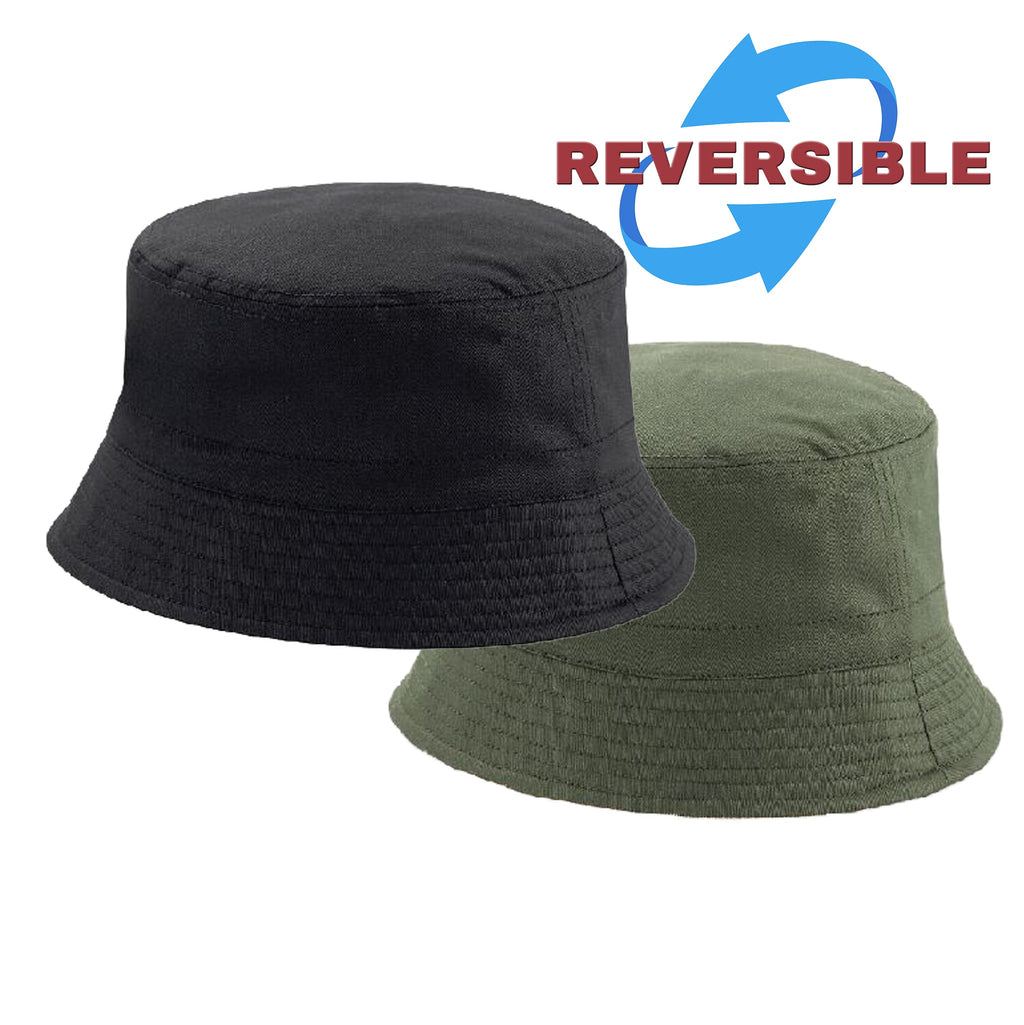 Adults Cotton Reversible Bucket Hat Summer Fishing Safari Sun Hat