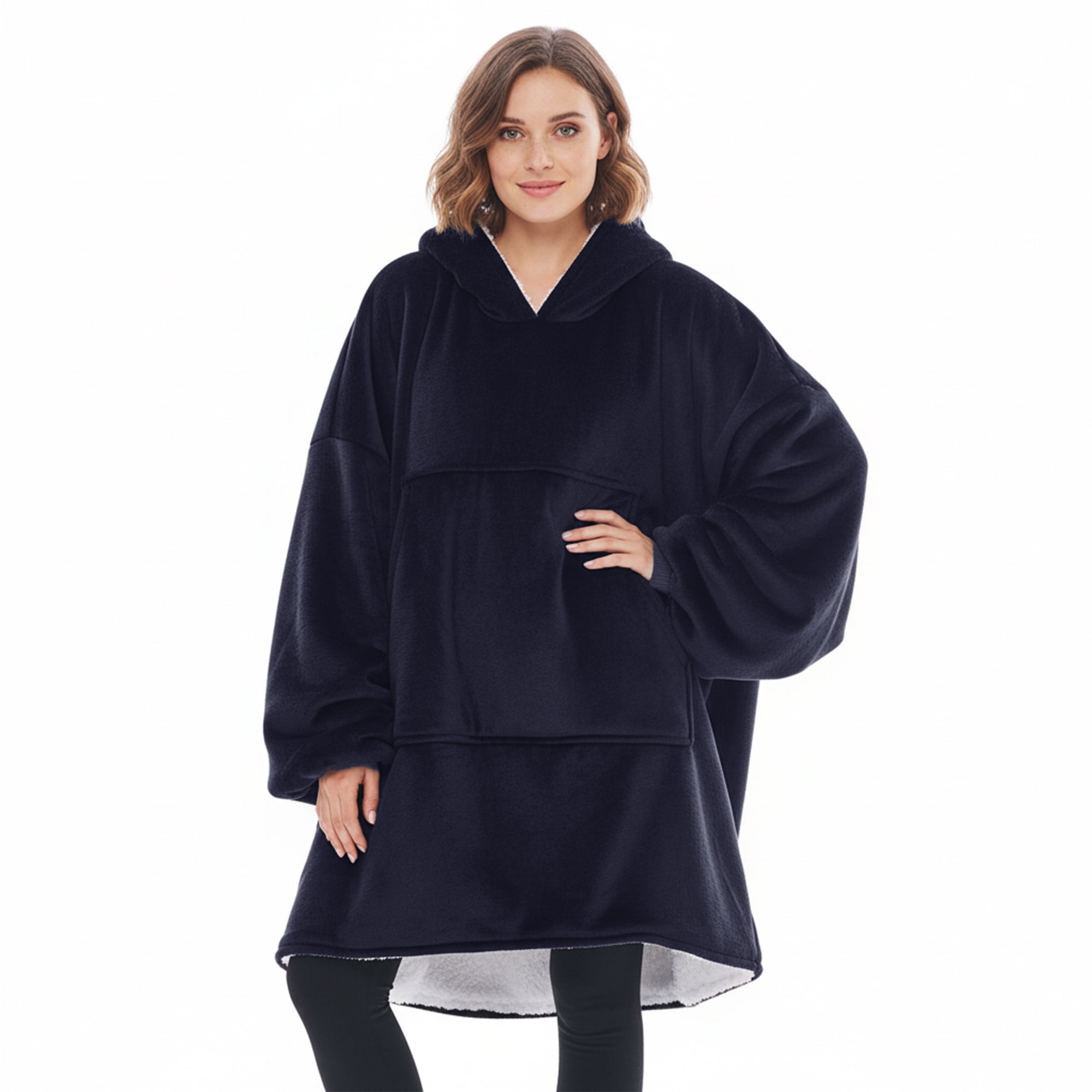 Adults Comfy Oversized Sherpa Fleece Lined Blanket Hoodie