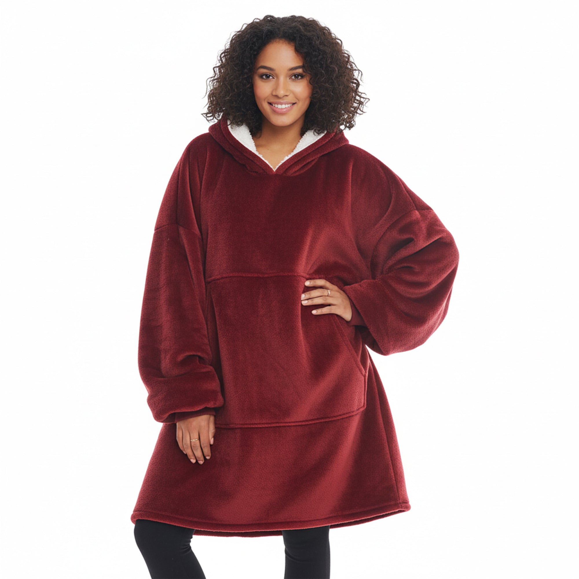 Adults Comfy Oversized Sherpa Fleece Lined Blanket Hoodie