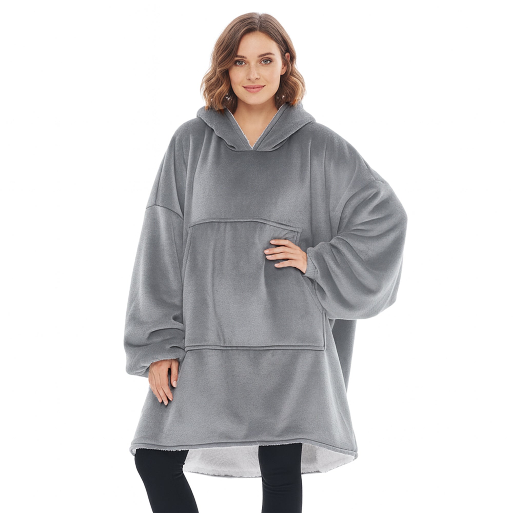 Adults Comfy Oversized Sherpa Fleece Lined Blanket Hoodie