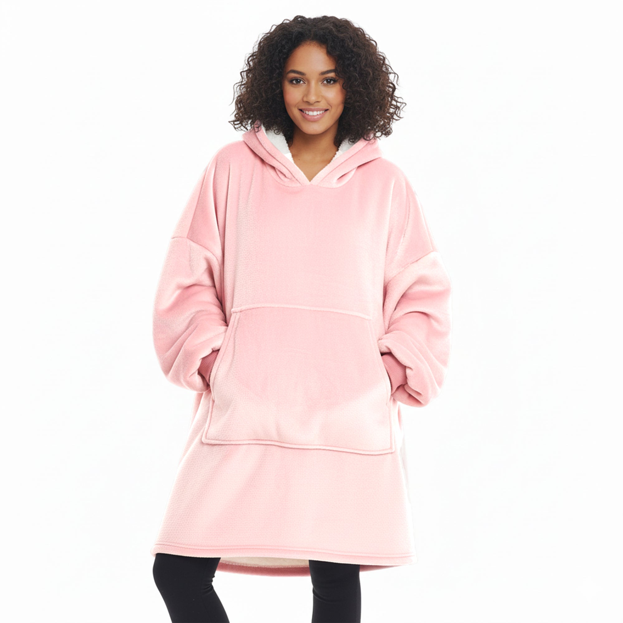 Adults Comfy Oversized Sherpa Fleece Lined Blanket Hoodie