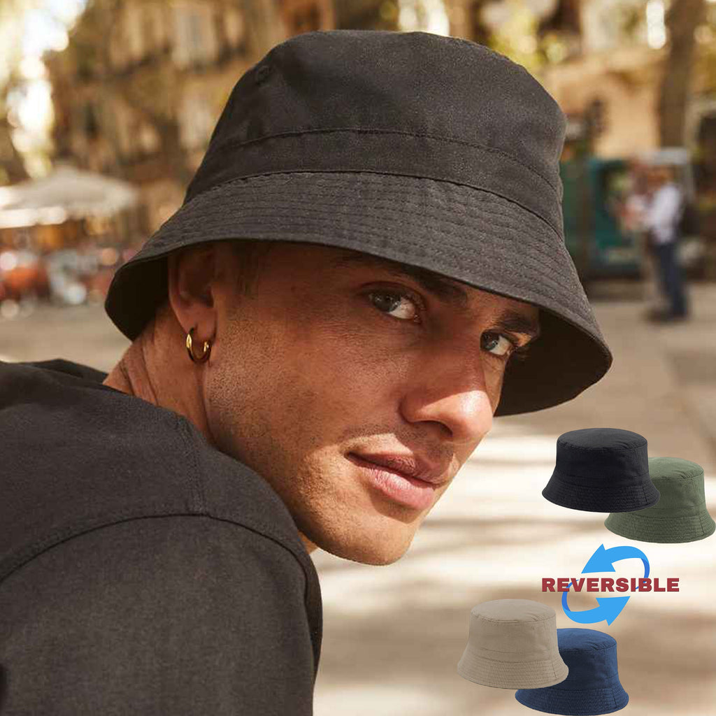 Adults Cotton Reversible Bucket Hat Summer Fishing Safari Sun Hat