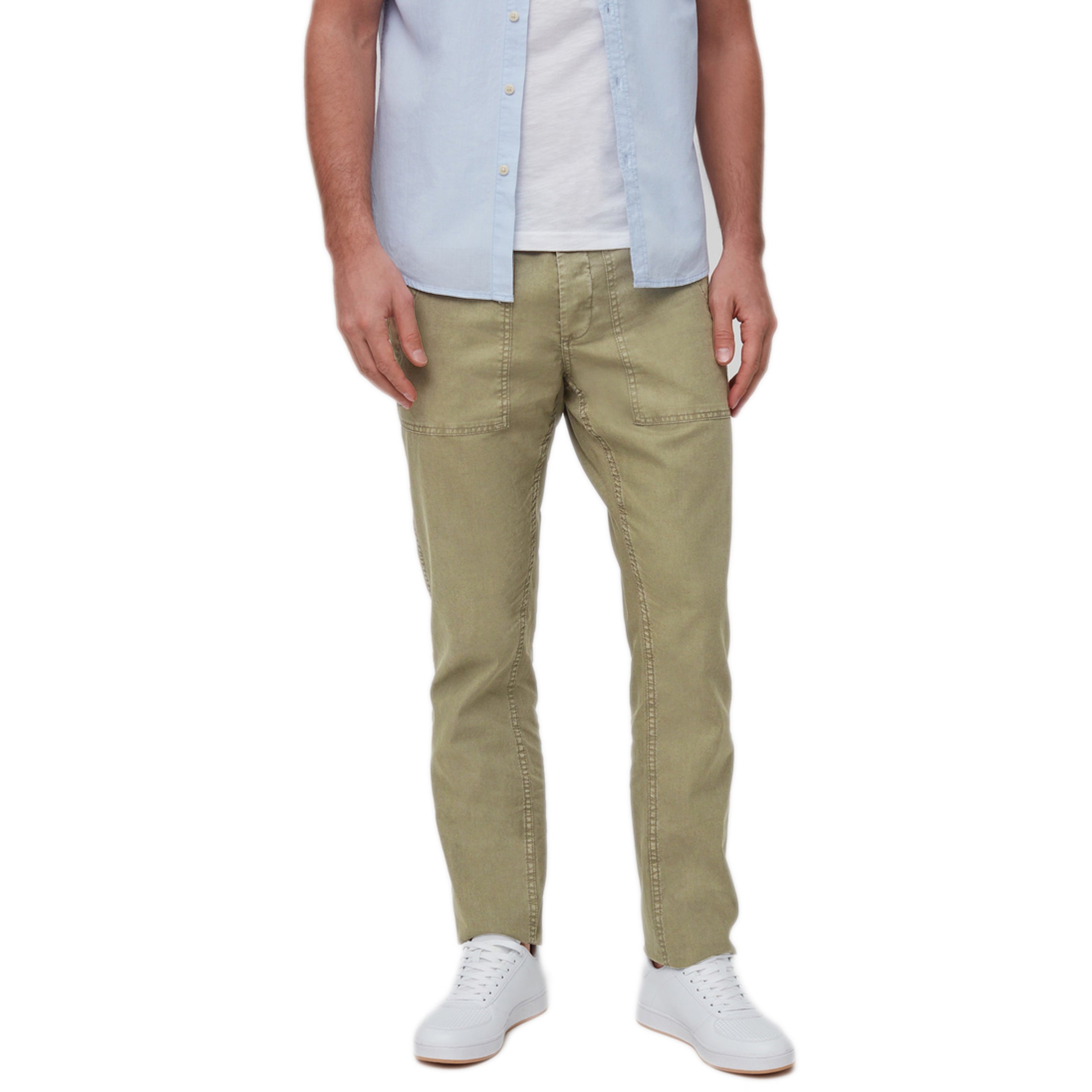 Men's Slim Fit Linen Cotton Chino Trousers – Casual Lightweight Summer Trousers