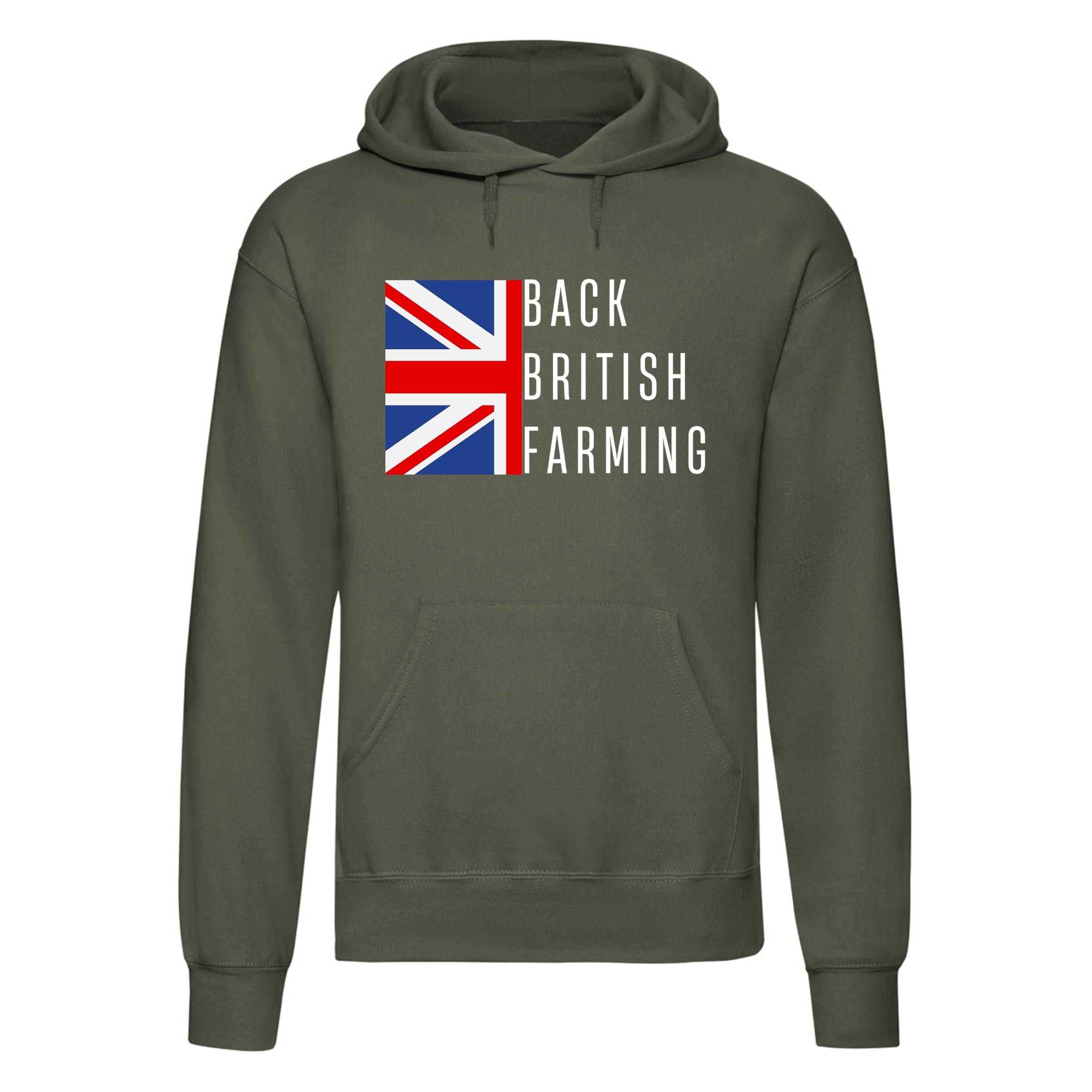 Adults "Back British Farming" Printed Pullover Hoodie