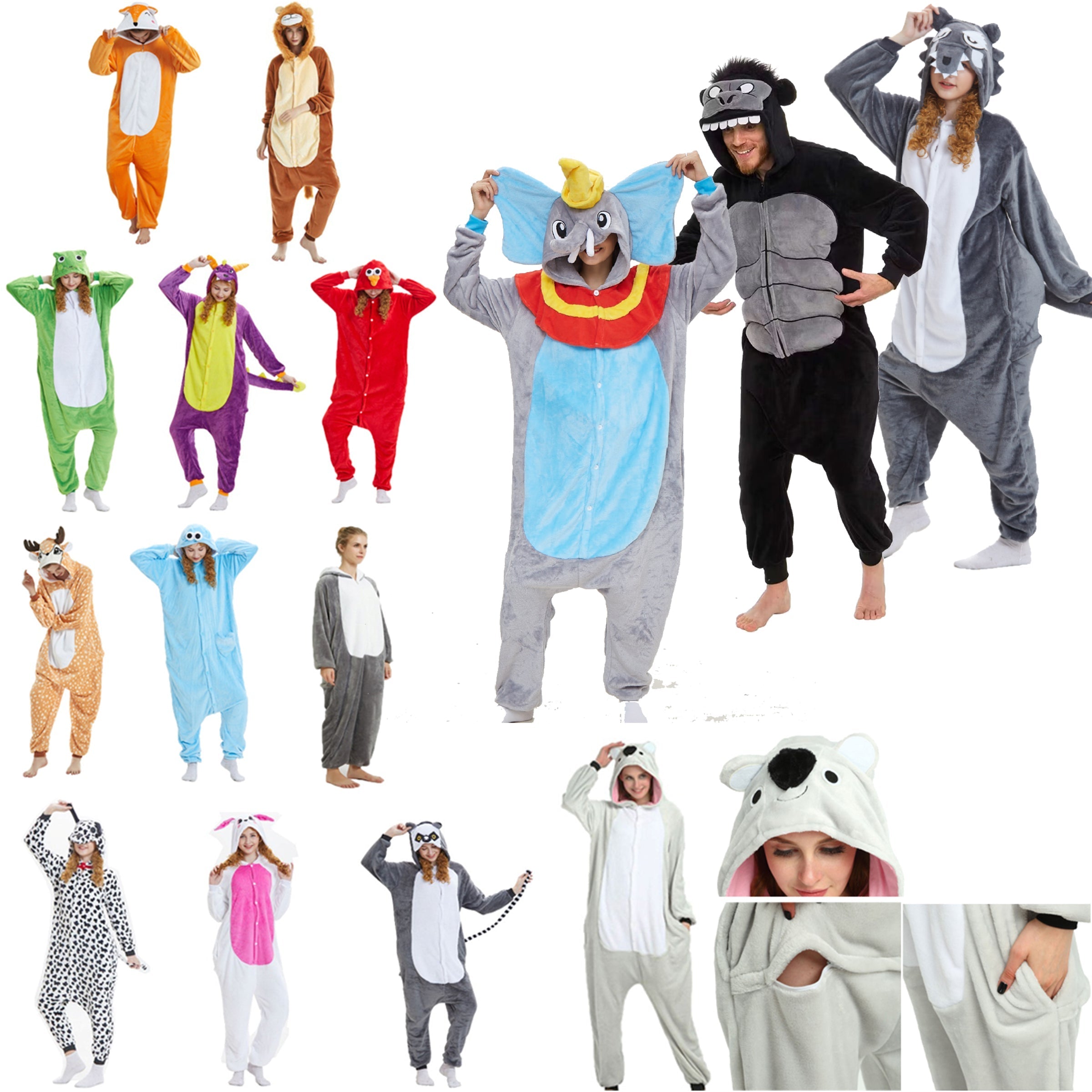 Unisex Adults Animal Character Costume Onesie