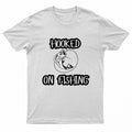 Adults "Hooked on Fishing" Printed Short Sleeve T-Shirt