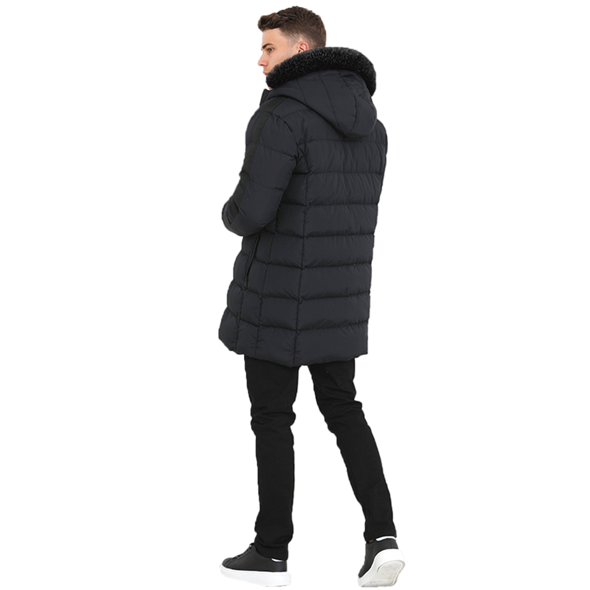 Mens ALTHAM Padded Hooded Longline Jacket