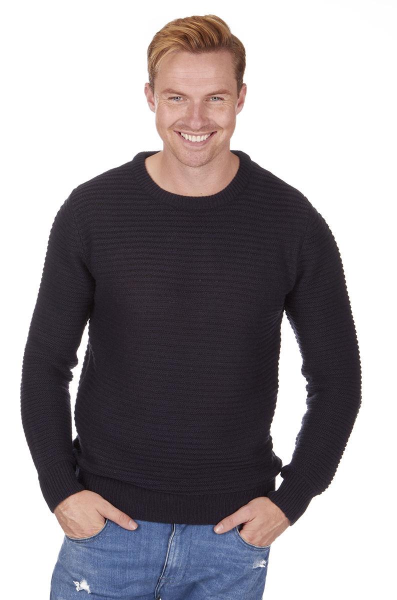 Mens Jacob Crew Neck Rib Knitted Jumper | Sweater