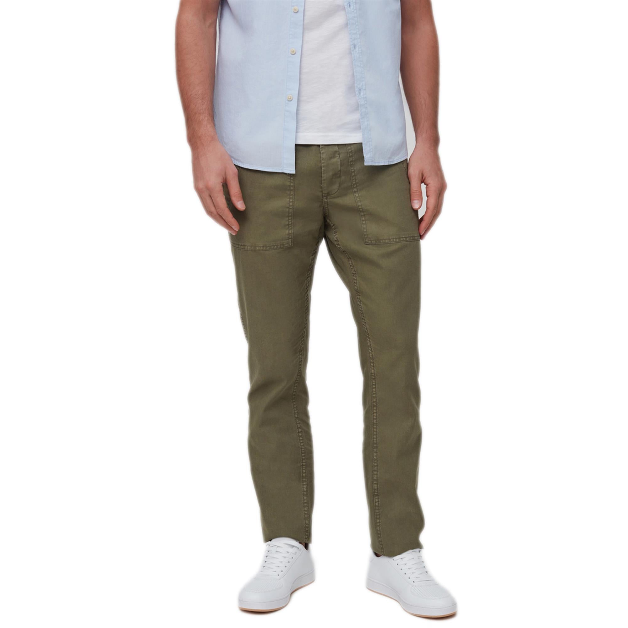 Men's Slim Fit Linen Cotton Chino Trousers – Casual Lightweight Summer Trousers