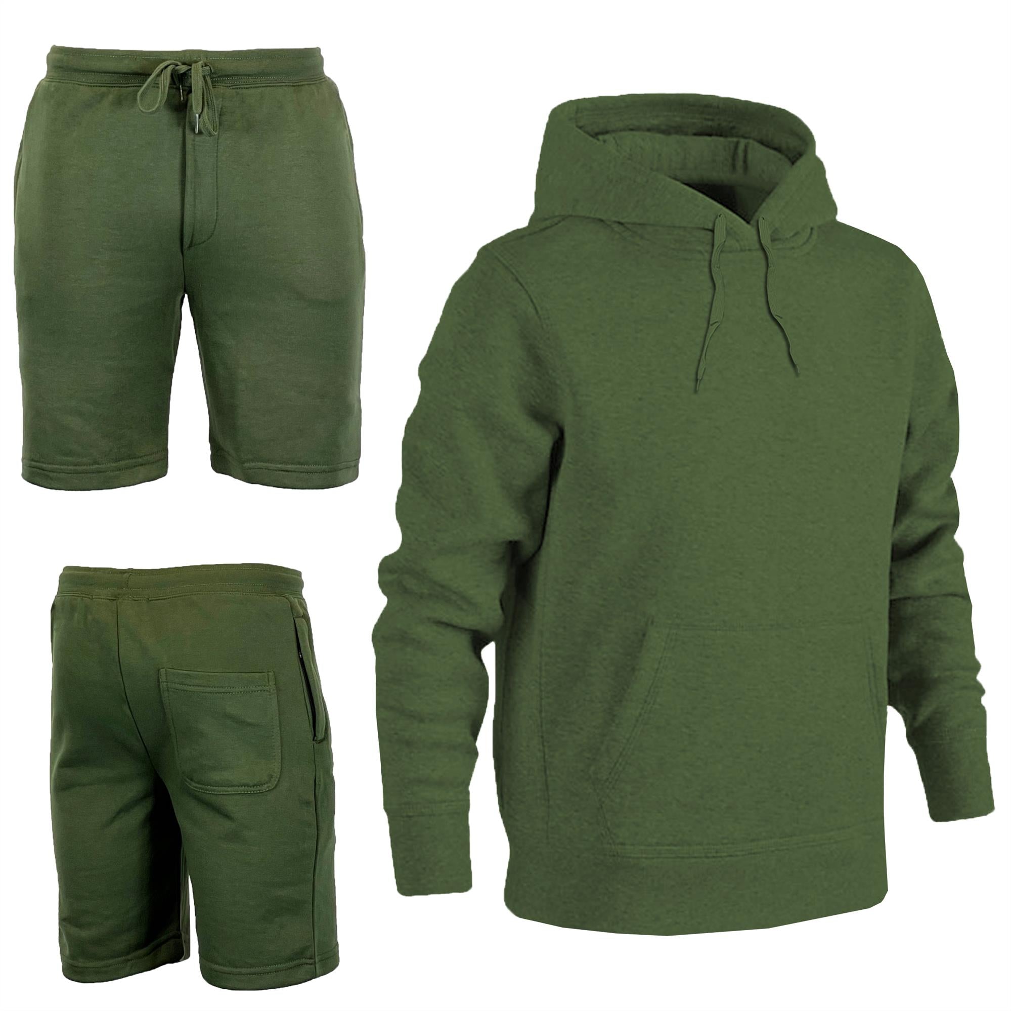 Mens French Terry Casual Sport Shorts & Hoody Co-ord Sets