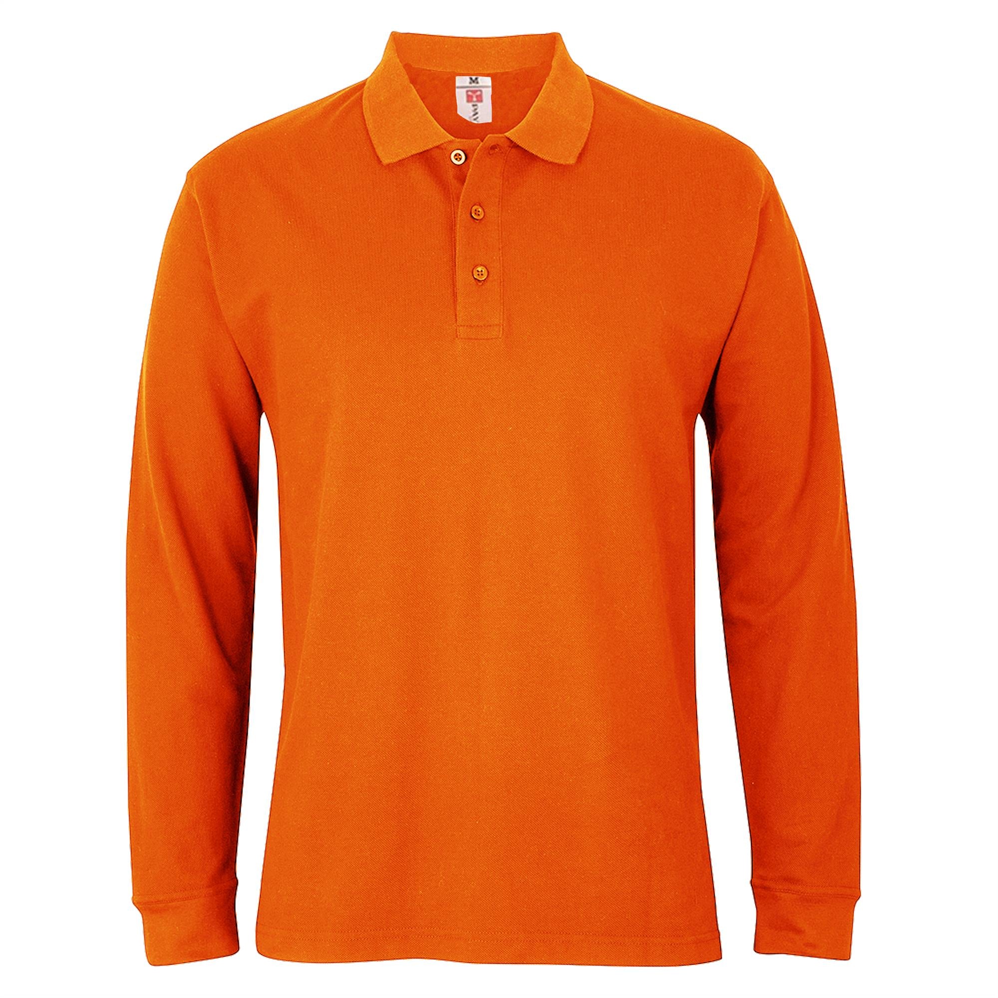 Mens Plain Long Sleeve Button Down Classic Cotton Polo Shirt