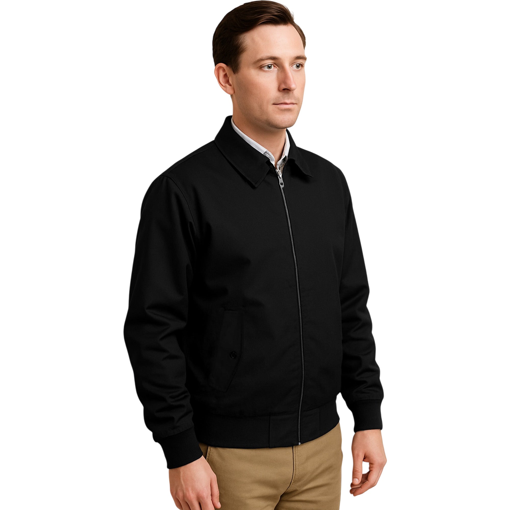 Mens Vintage Harrington Bomber Jacket with Tartan Lining