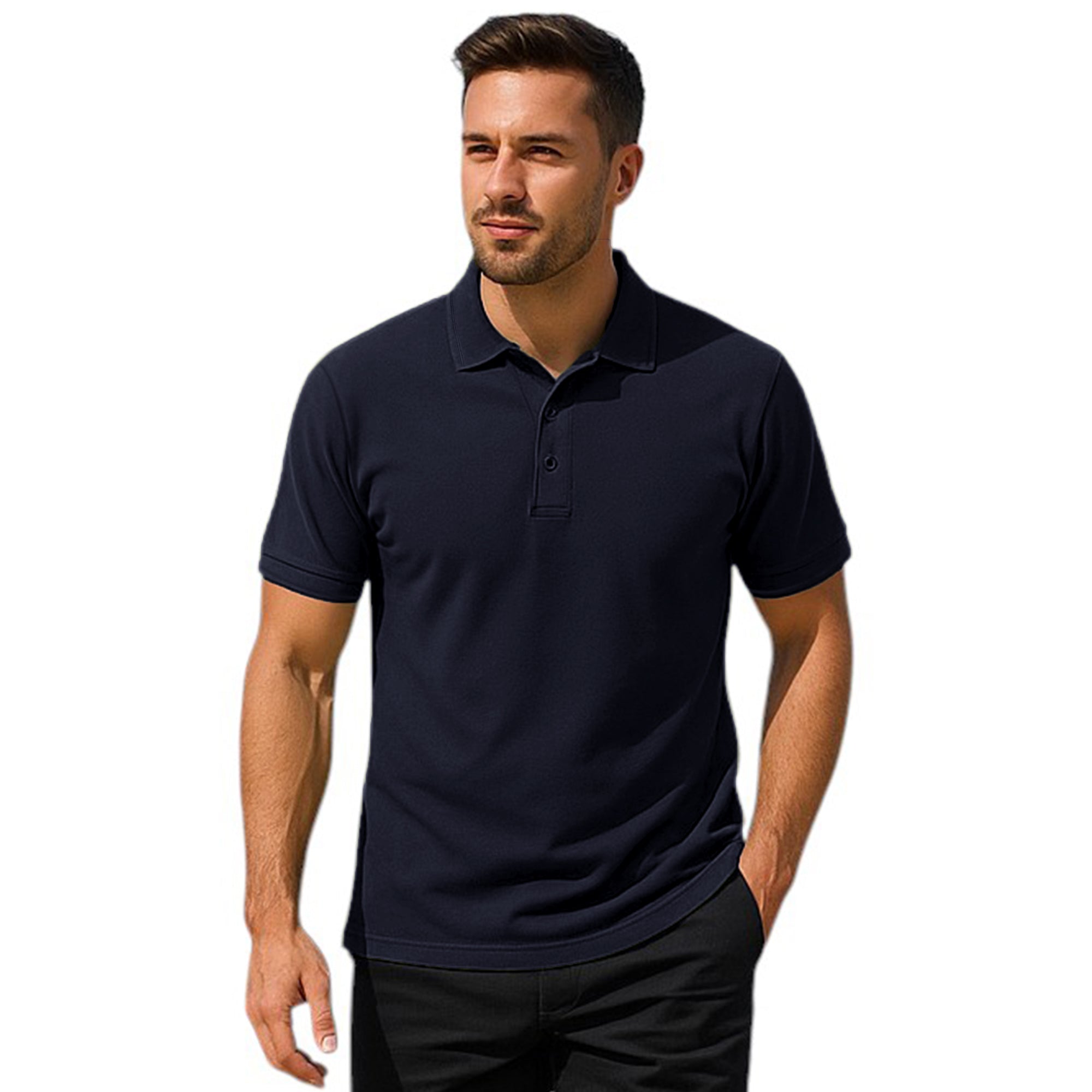 Men’s Premium Comfort Fit Polo Shirt – Short Sleeve Plain Smart Casual Top