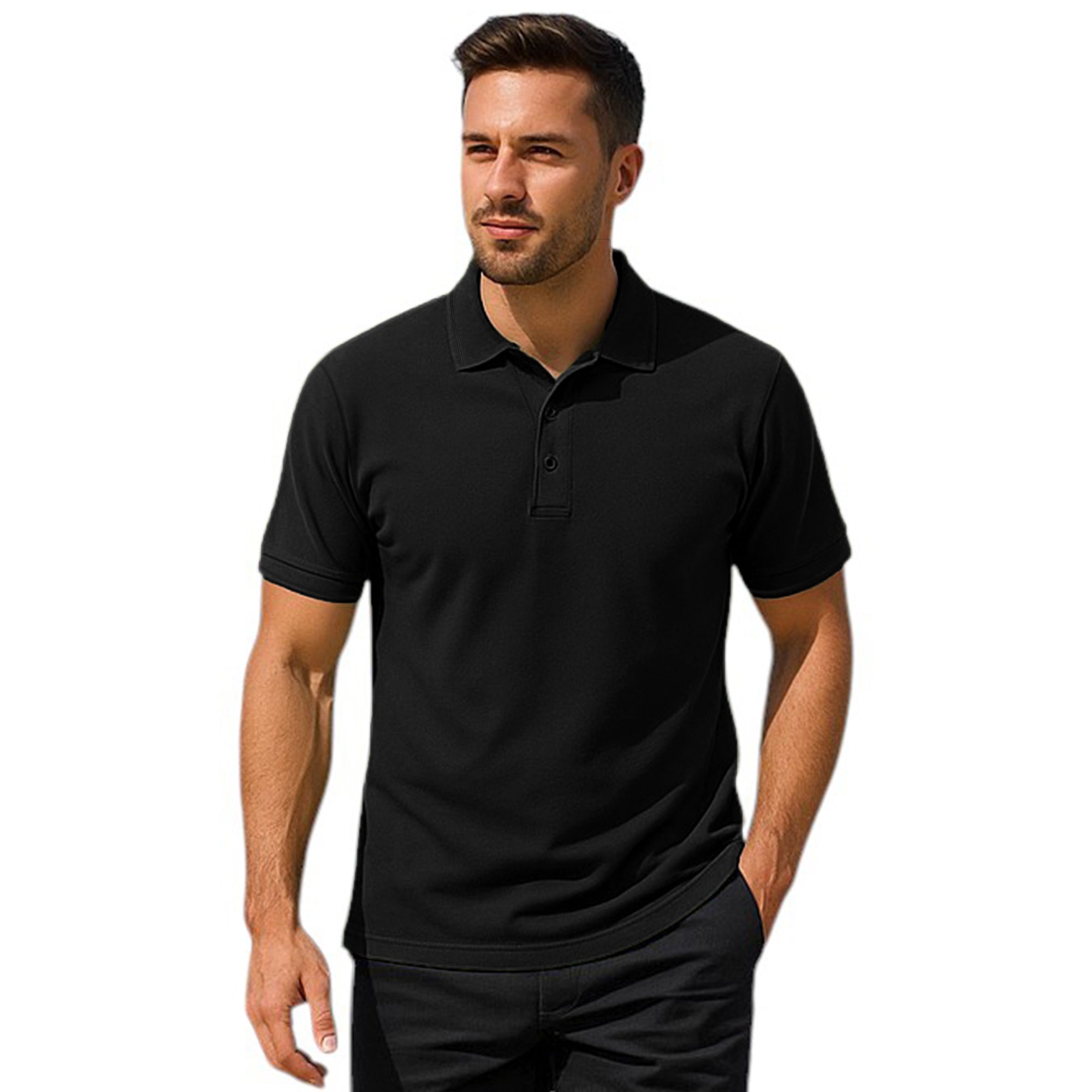 Men’s Premium Comfort Fit Polo Shirt – Short Sleeve Plain Smart Casual Top