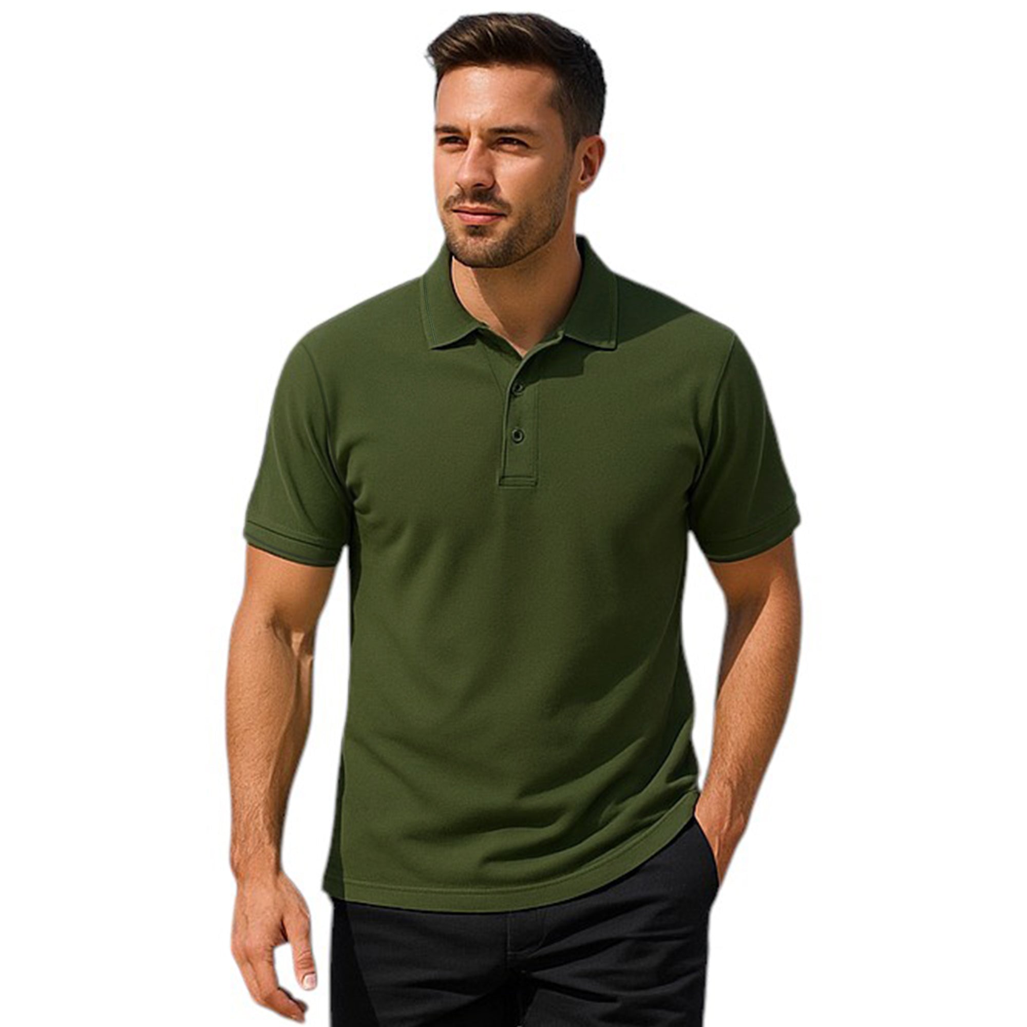 Men’s Premium Comfort Fit Polo Shirt – Short Sleeve Plain Smart Casual Top
