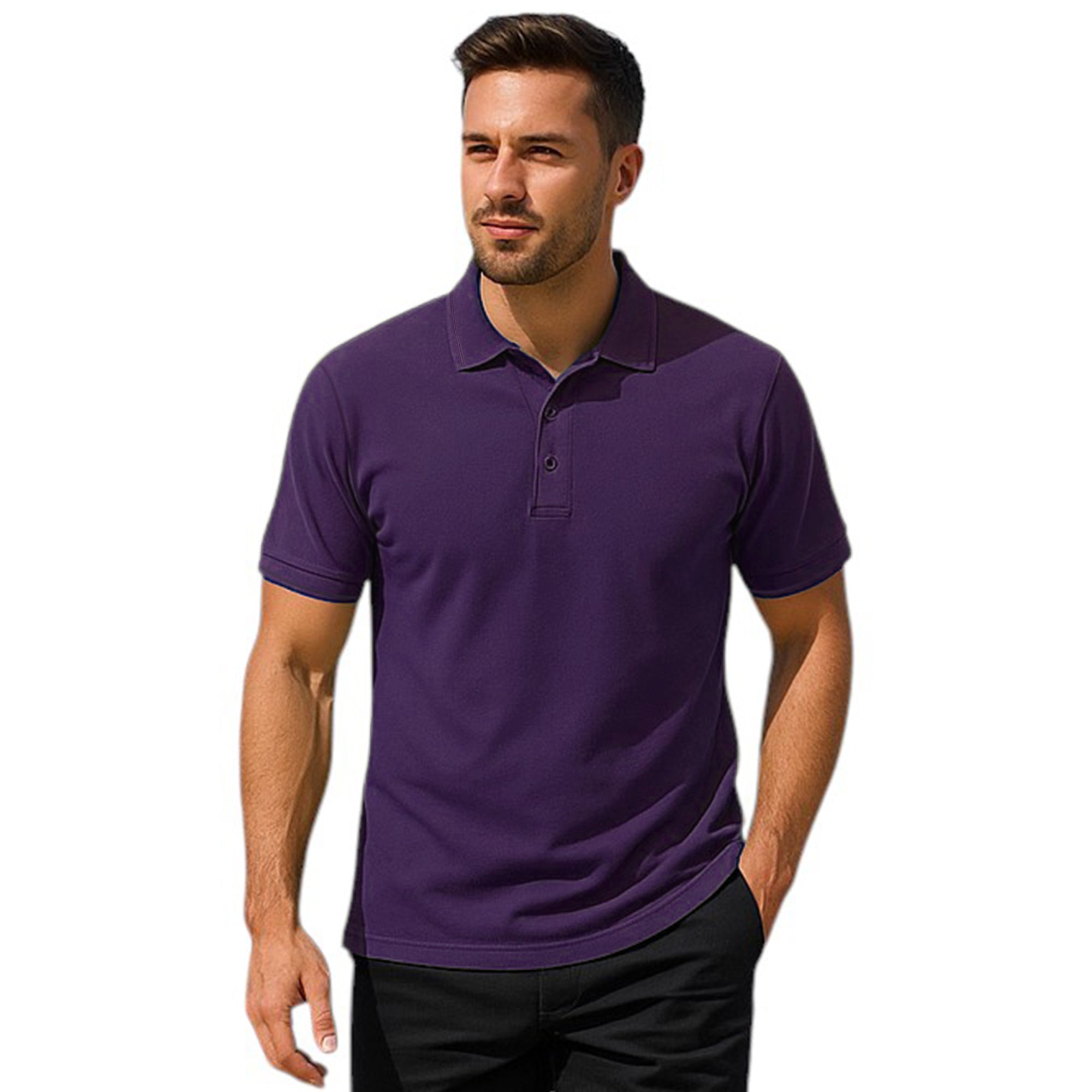 Men’s Premium Comfort Fit Polo Shirt – Short Sleeve Plain Smart Casual Top