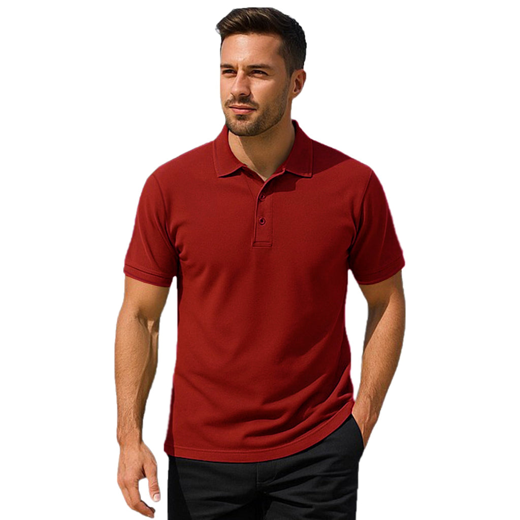 Men’s Premium Comfort Fit Polo Shirt – Short Sleeve Plain Smart Casual Top