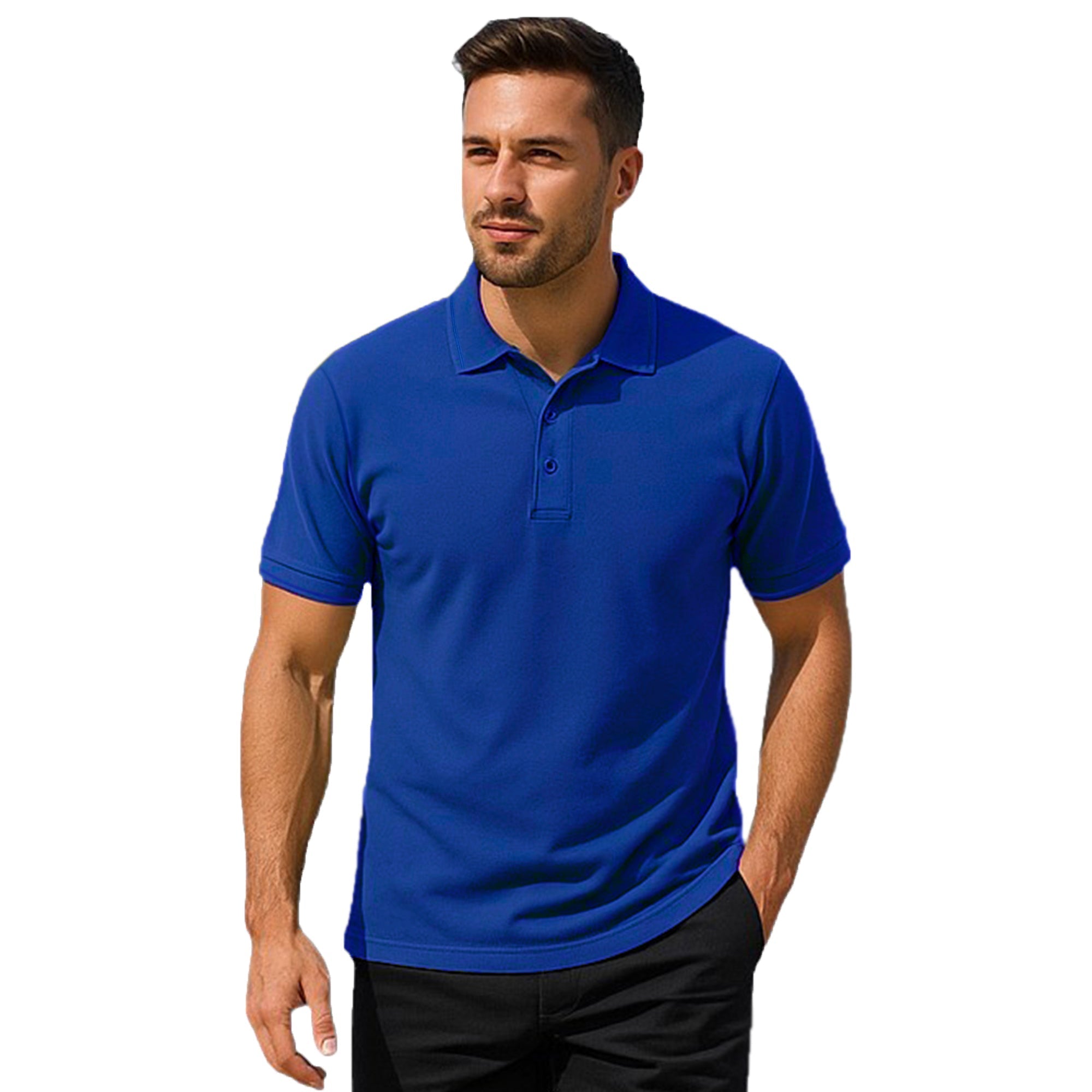 Men’s Premium Comfort Fit Polo Shirt – Short Sleeve Plain Smart Casual Top