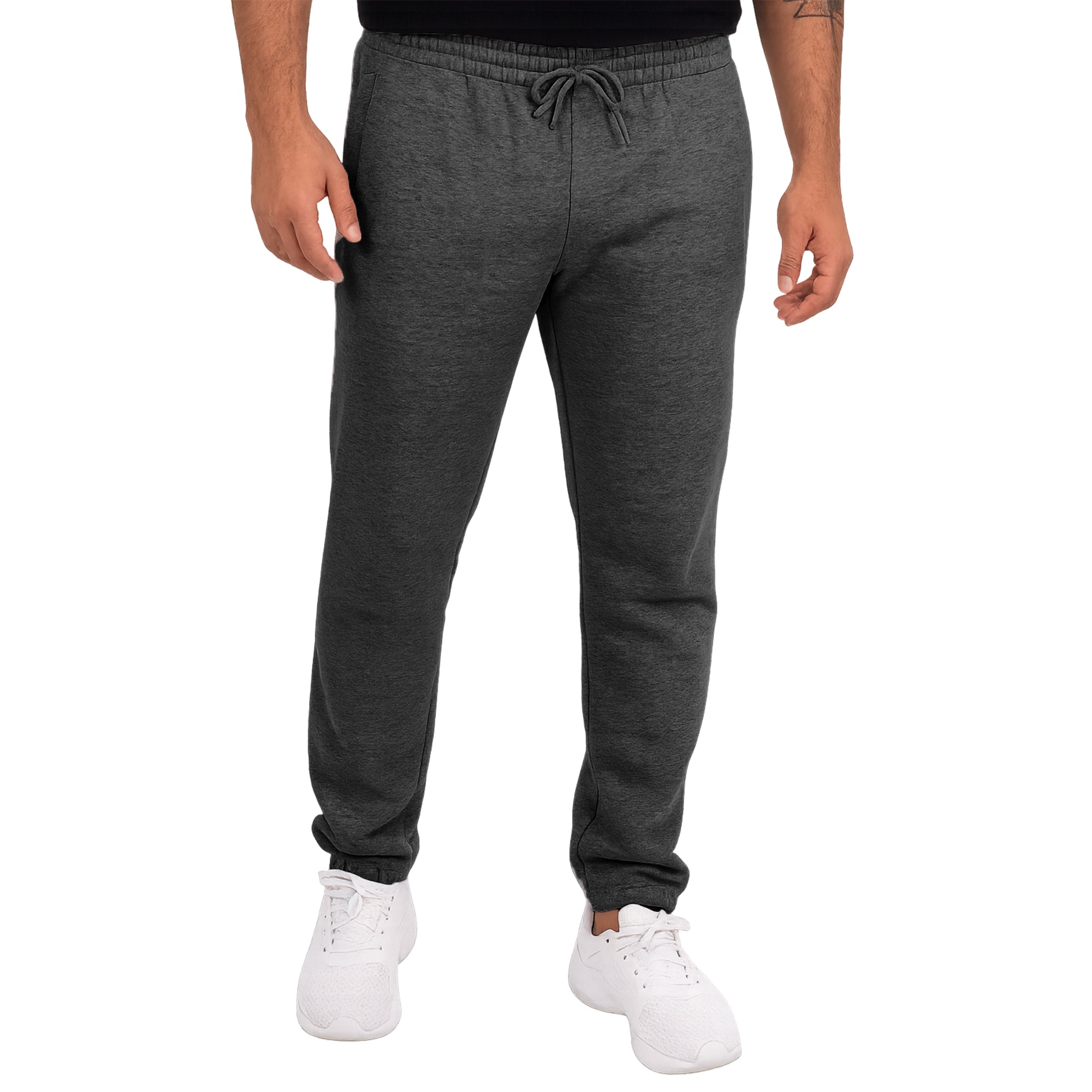 Men’s Plain Jogging Bottoms – Fleece Tracksuit Pants with Zipped Pockets