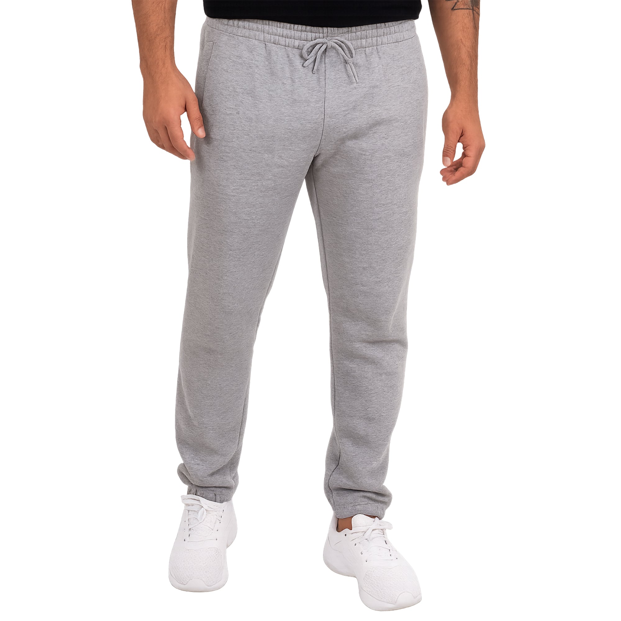 Men’s Plain Jogging Bottoms – Fleece Tracksuit Pants with Zipped Pockets